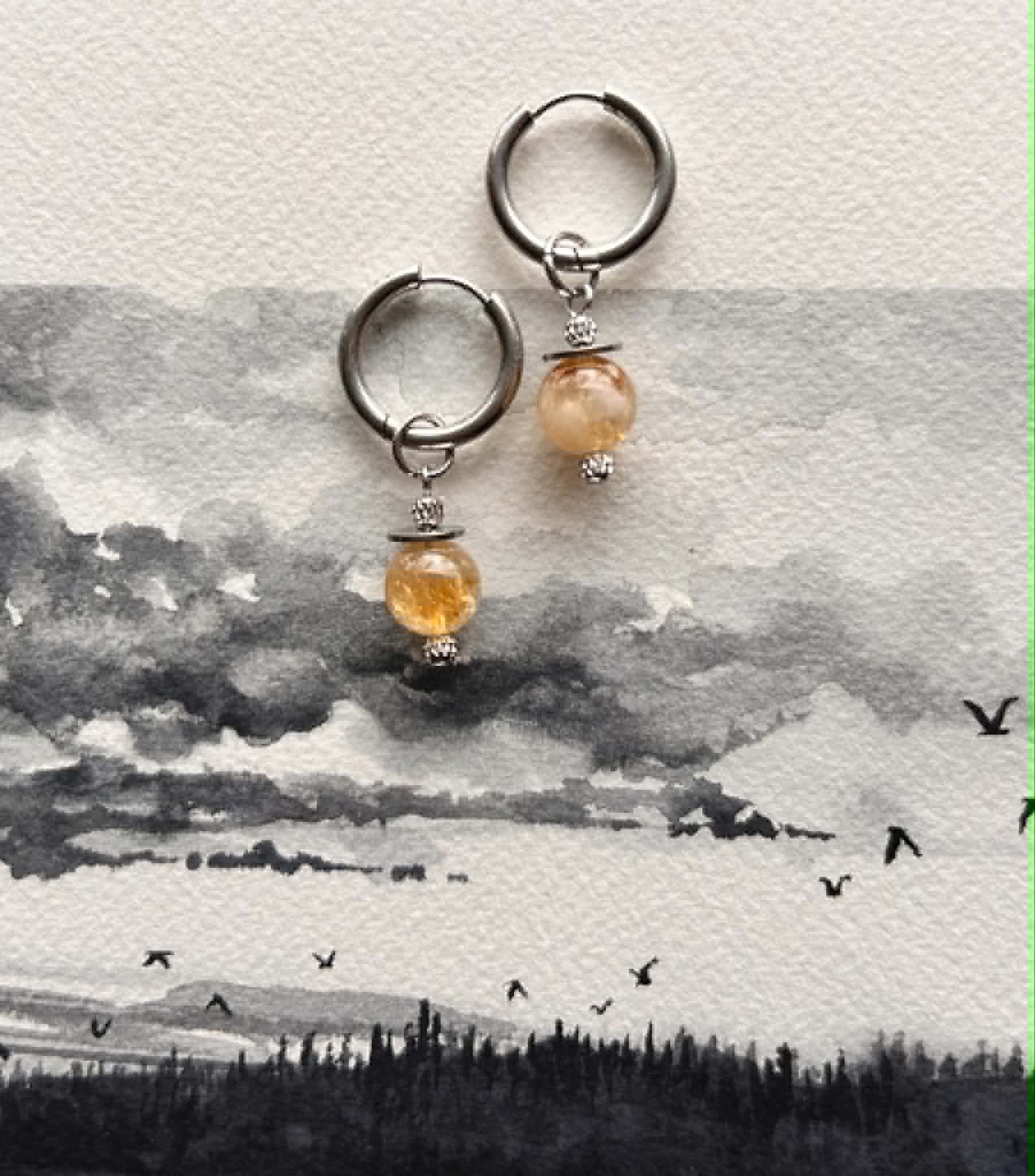 Boucles d’oreilles ◦ Manipura ◦ Citrine