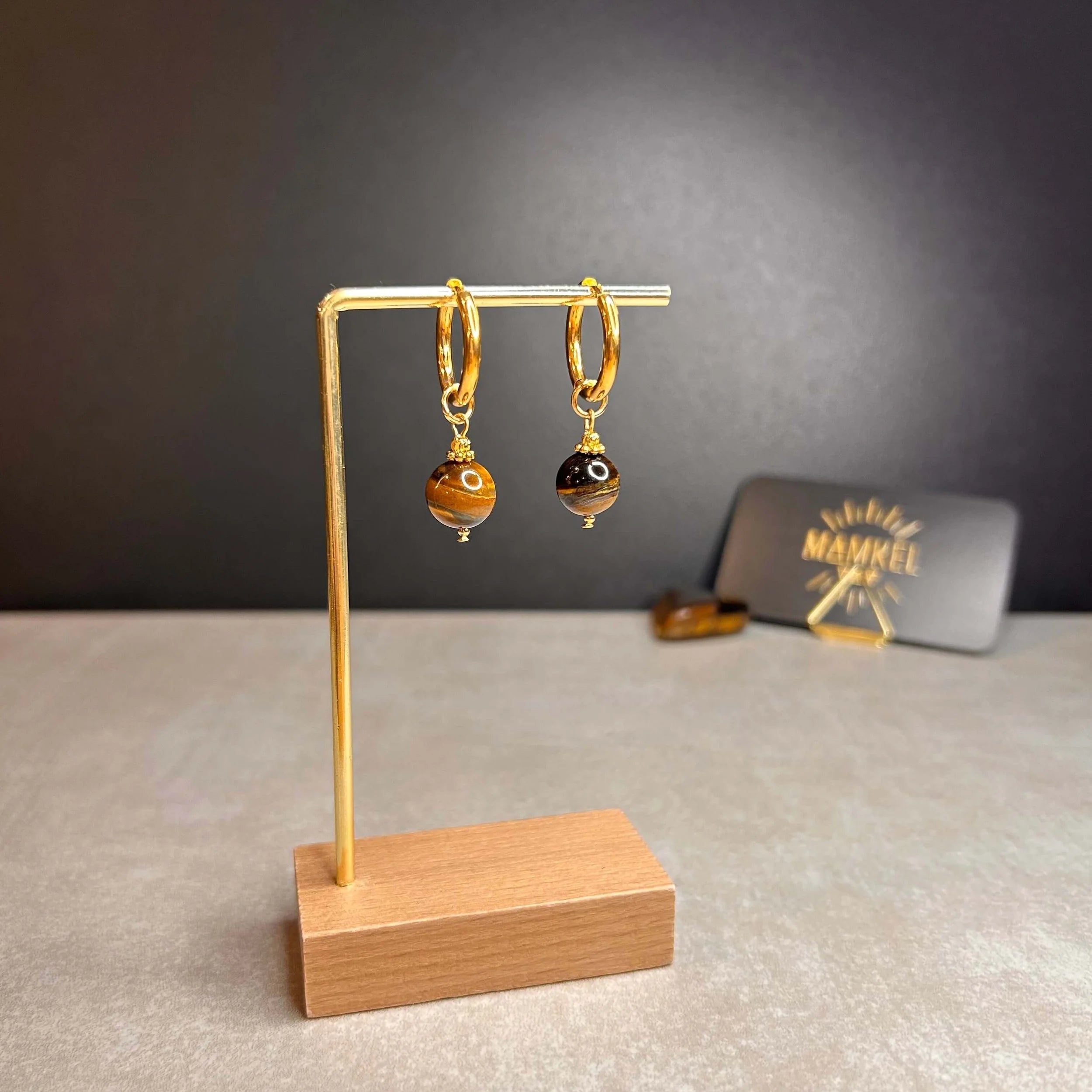 Boucles d’oreilles ◦ Manipura ◦ Oeil de tigre