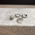 Argentées - Boucles d'oreilles astros - POISSON et pierre de Labradorite