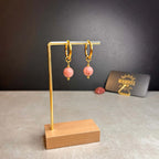 Dorées ◦ Boucles d'oreilles ◦ Rhodonite