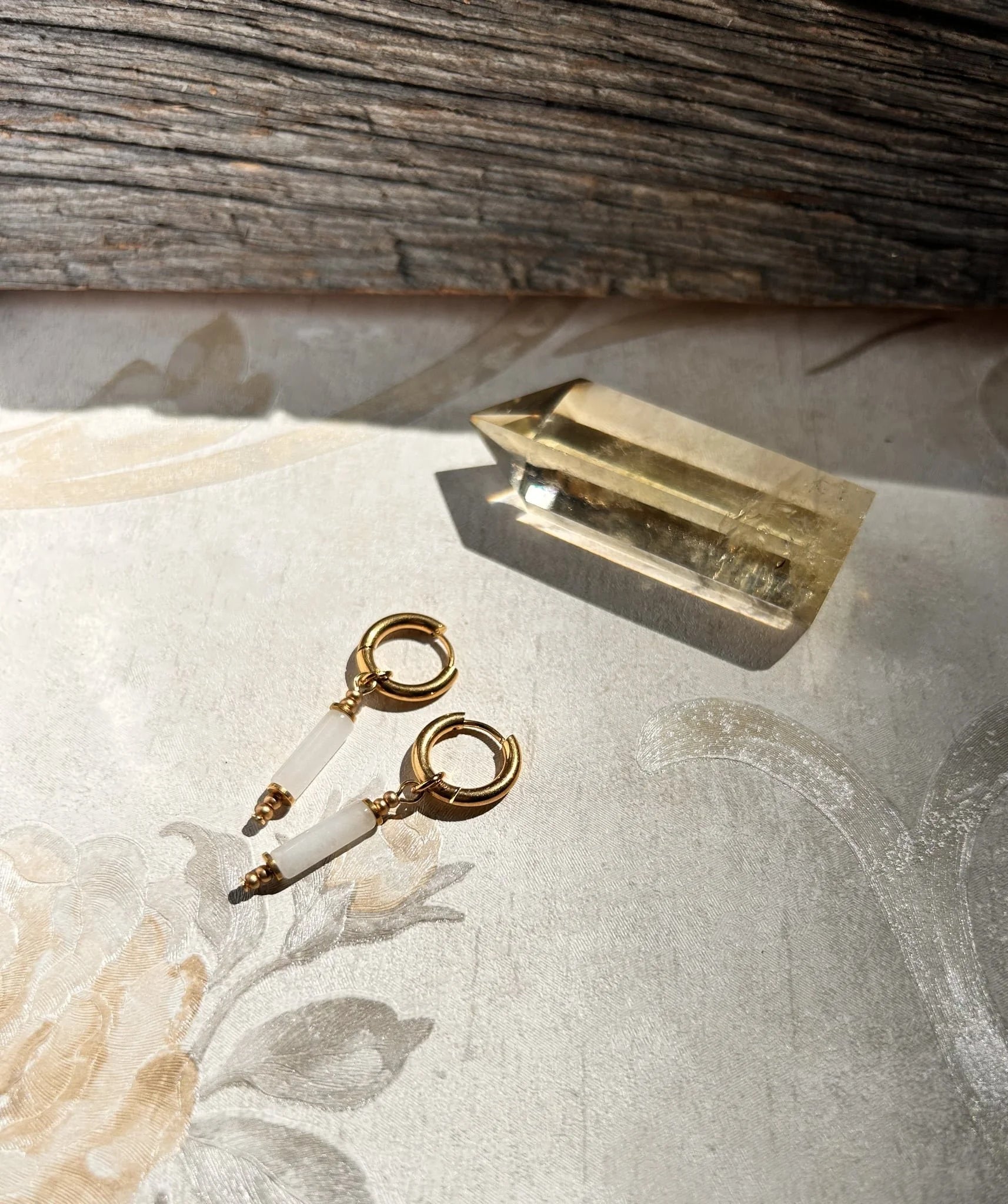 Boucles d’oreilles ◦ Sahasrara ◦ Quartz blanc