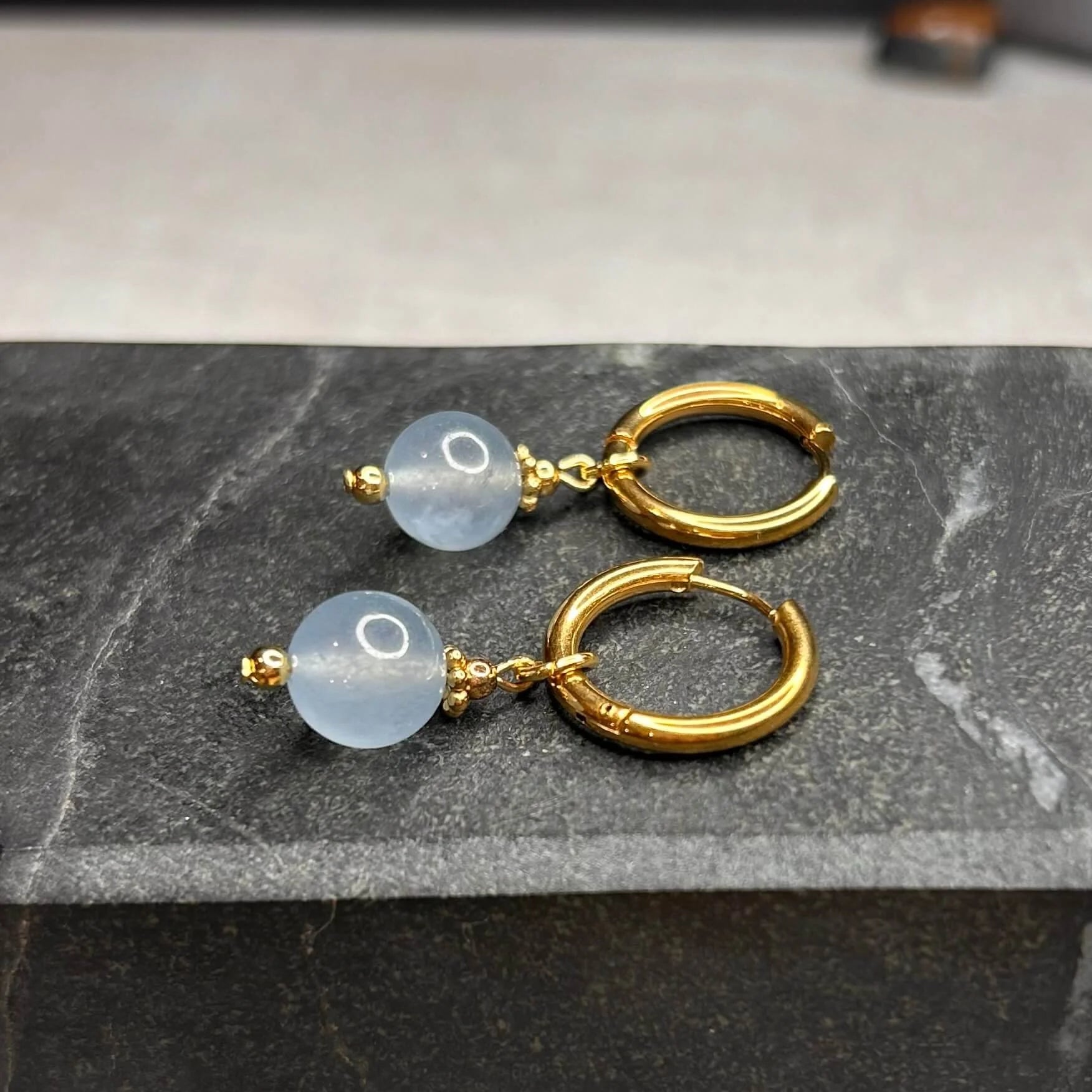 Boucles d’oreilles ◦ Vishuddha ◦ Jade bleu
