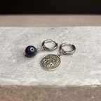 Argentées - Boucles d'oreilles astros - BÉLIER et pierre de lapis lazuli