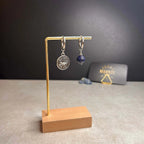 Argentées - Boucles d'oreilles astros - BÉLIER et pierre de lapis lazuli