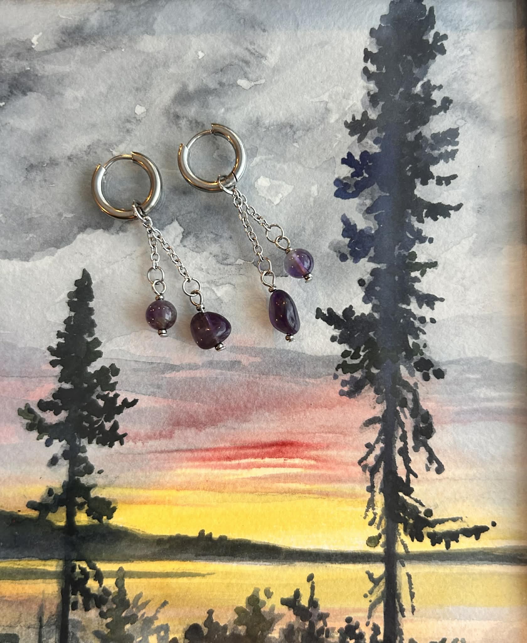 Boucles d’oreilles ◦ Sahasrara ◦ Améthyste