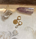 Dorées ◦ Boucles d'oreilles Créatives◦ Sélénite et oeil