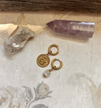 Dorées ◦ Boucles d'oreilles Créatives◦ Sélénite et oeil