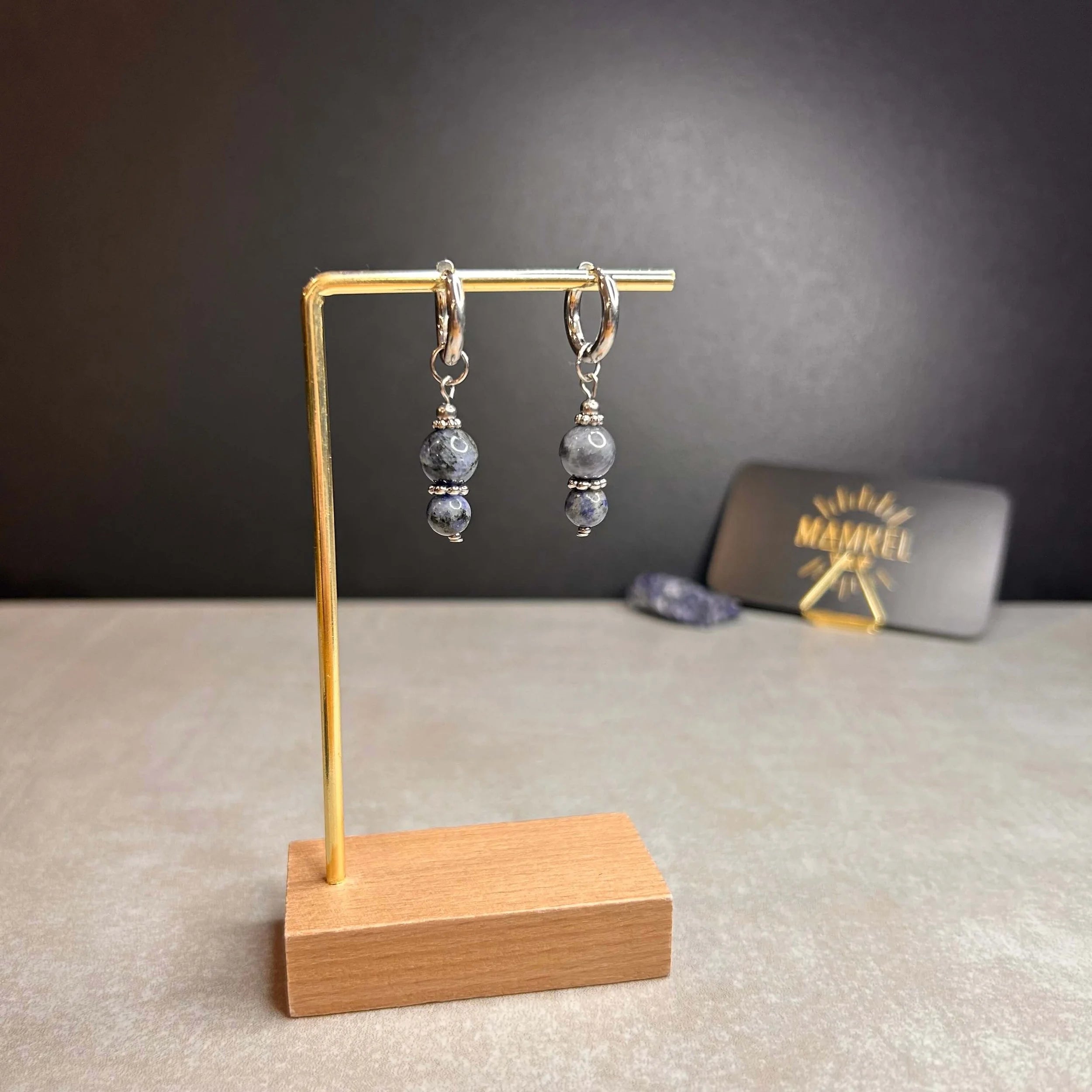 Argentées ◦ Boucles d'oreilles ◦ Sodalite