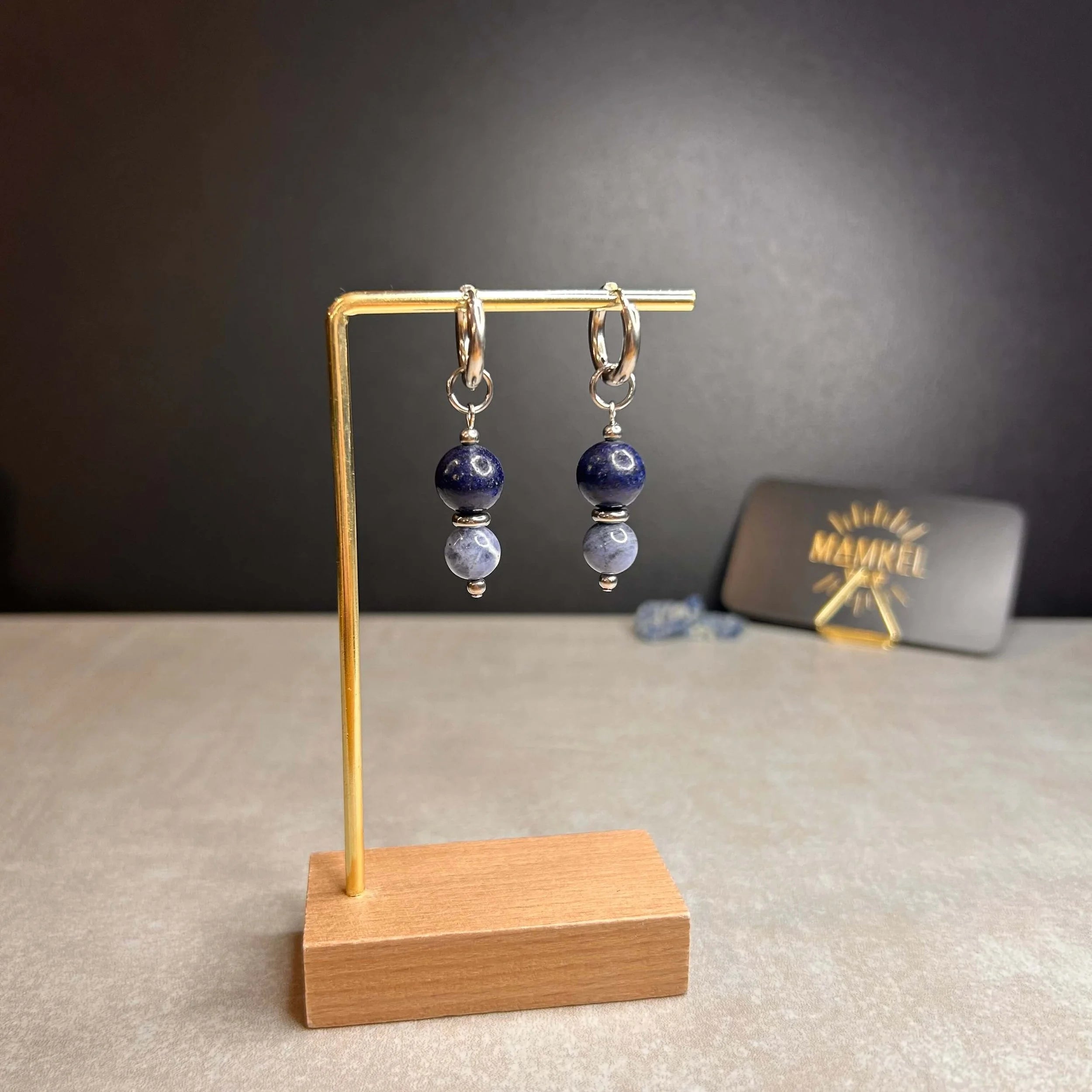 Argentées ◦ Boucles d'oreilles ◦ Lapis Lazuli et Sodalite