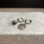 Argentées - Boucles d'oreilles astros - TAUREAU pierre de sodalite