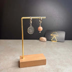 Argentées - Boucles d'oreilles astros - CANCER et pierre de Rhodonite