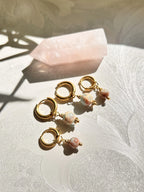 Duo boucles d’oreilles ◦ Muladhara ◦ Jaspe aqua terra et jaspe cerise