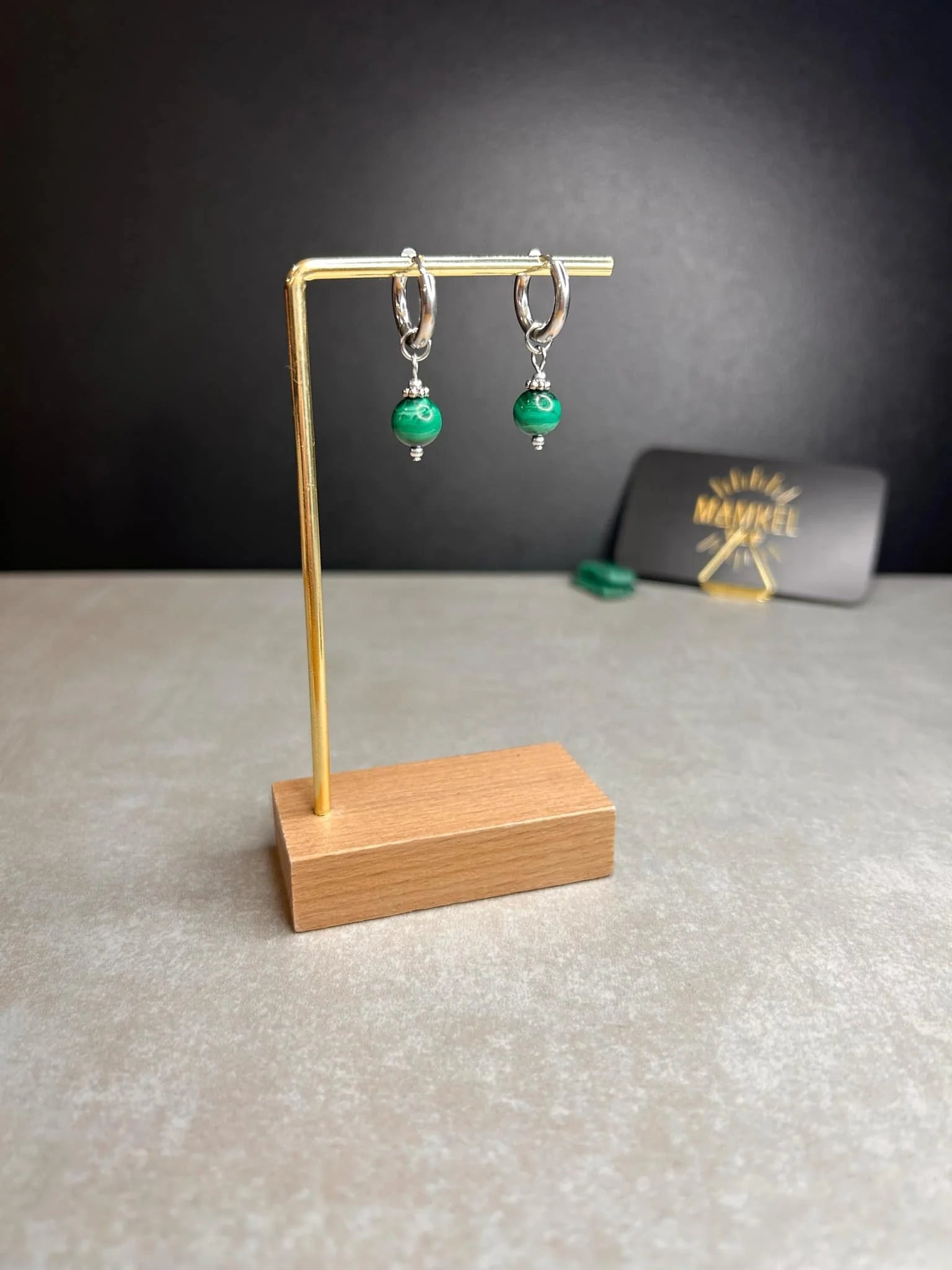 Boucles d’oreilles ◦ Anahata ◦ Malachite