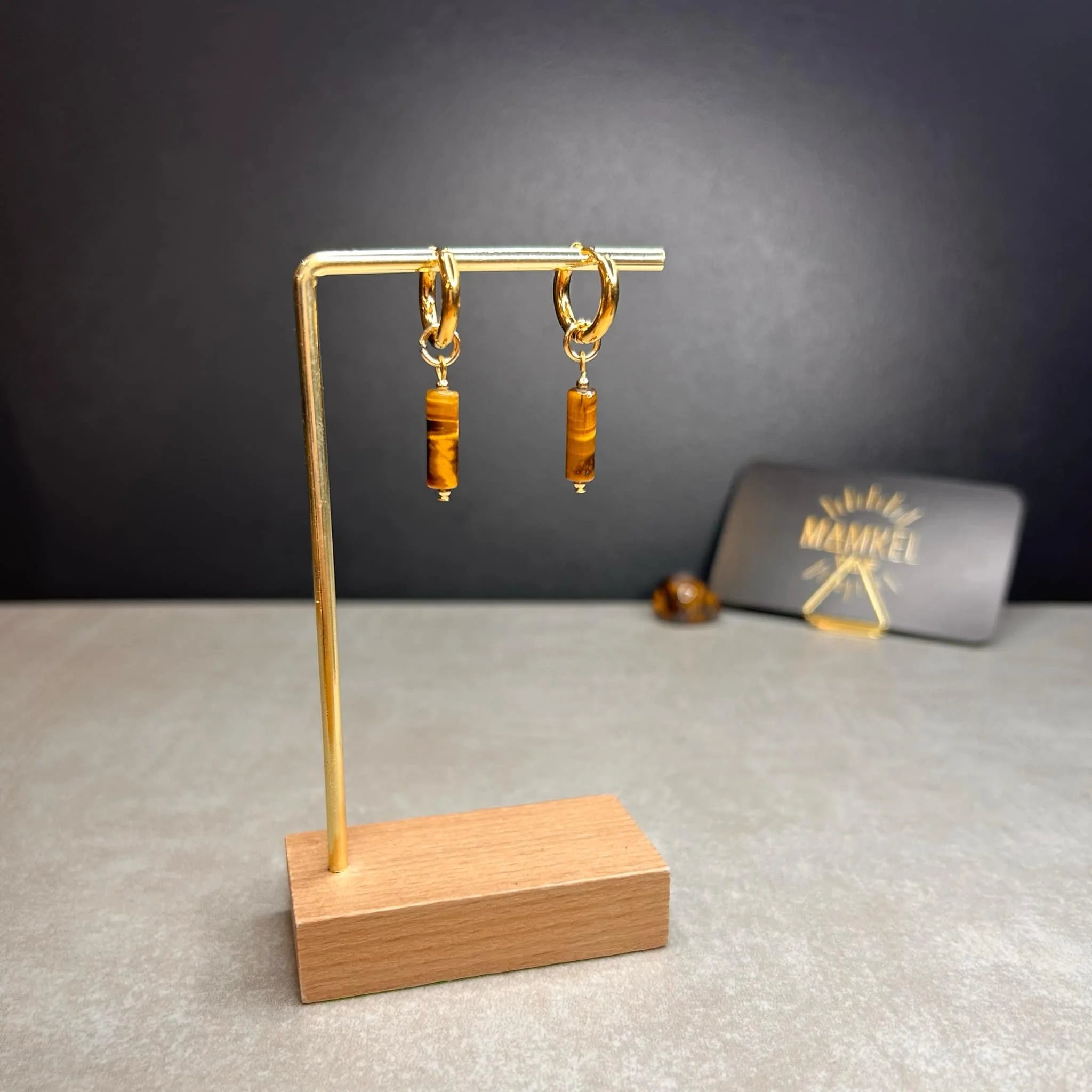 Boucles d’oreilles ◦ Manipura ◦ Oeil de tigre