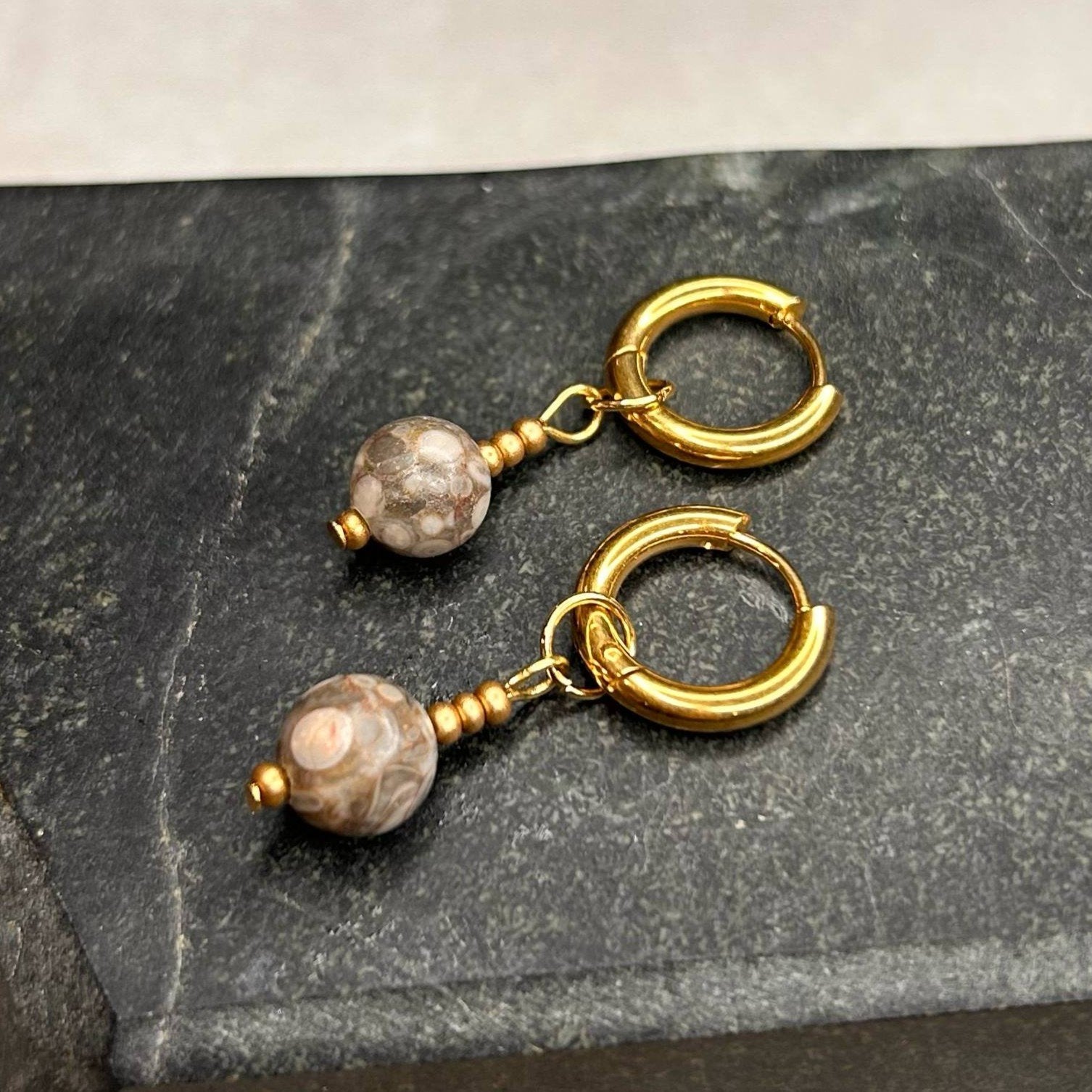 Boucles d’oreilles ◦ Svadhisthana ◦ Jaspe léopard