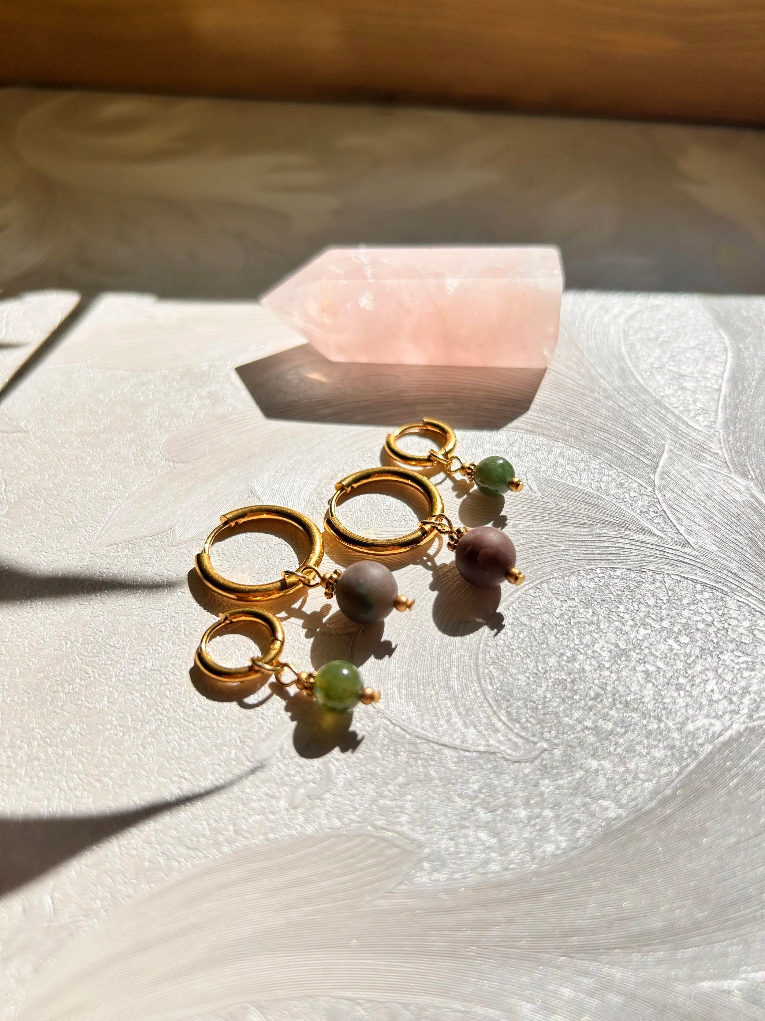 Boucles d’oreilles ◦ Anahata ◦ Agate indienne