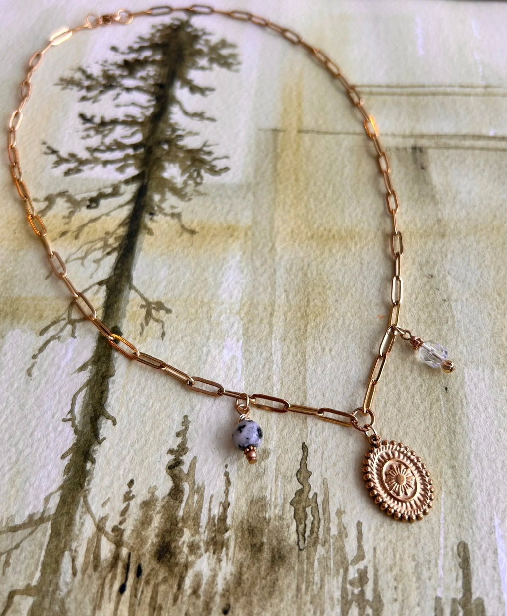 Collier charms ◦ Jaspe sésame