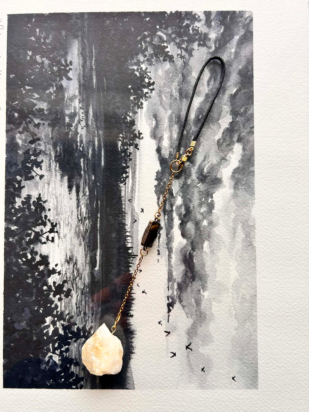 Pendentif de rétroviseur ◈ Citrine