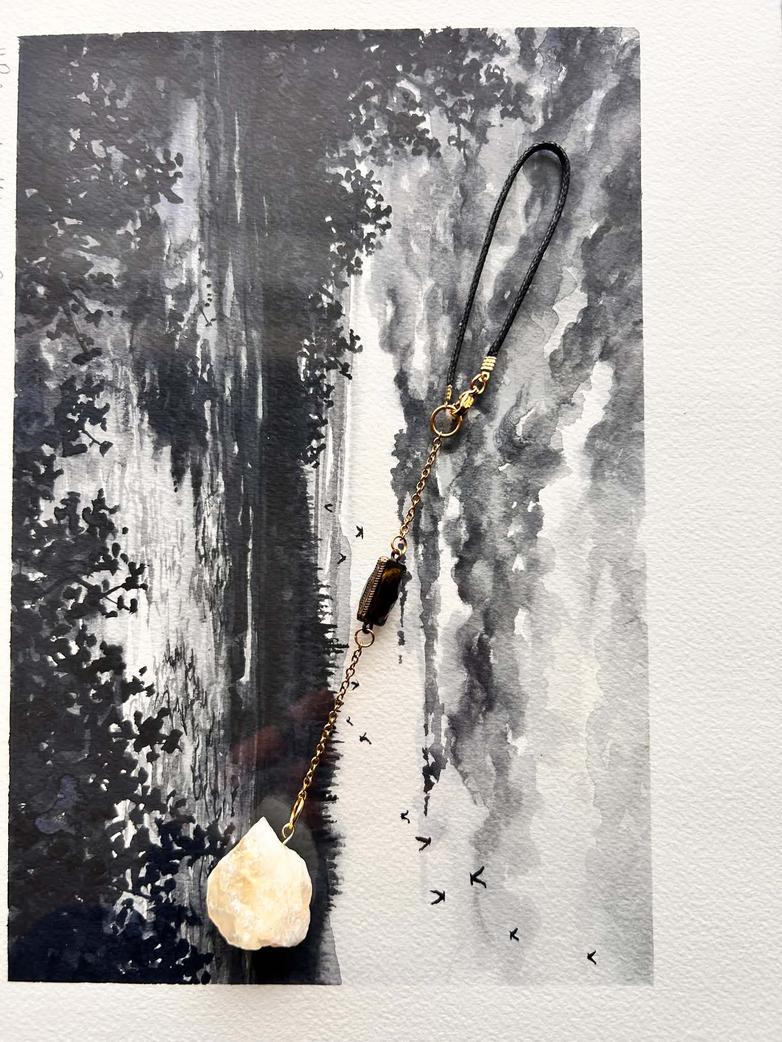 Pendentif de rétroviseur ◈ Citrine
