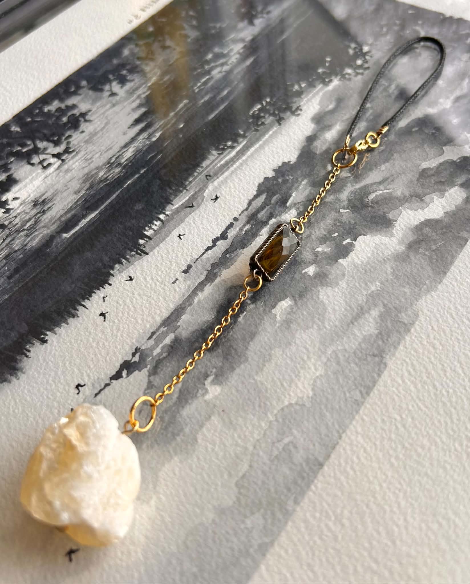 Pendentif de rétroviseur ◈ Citrine