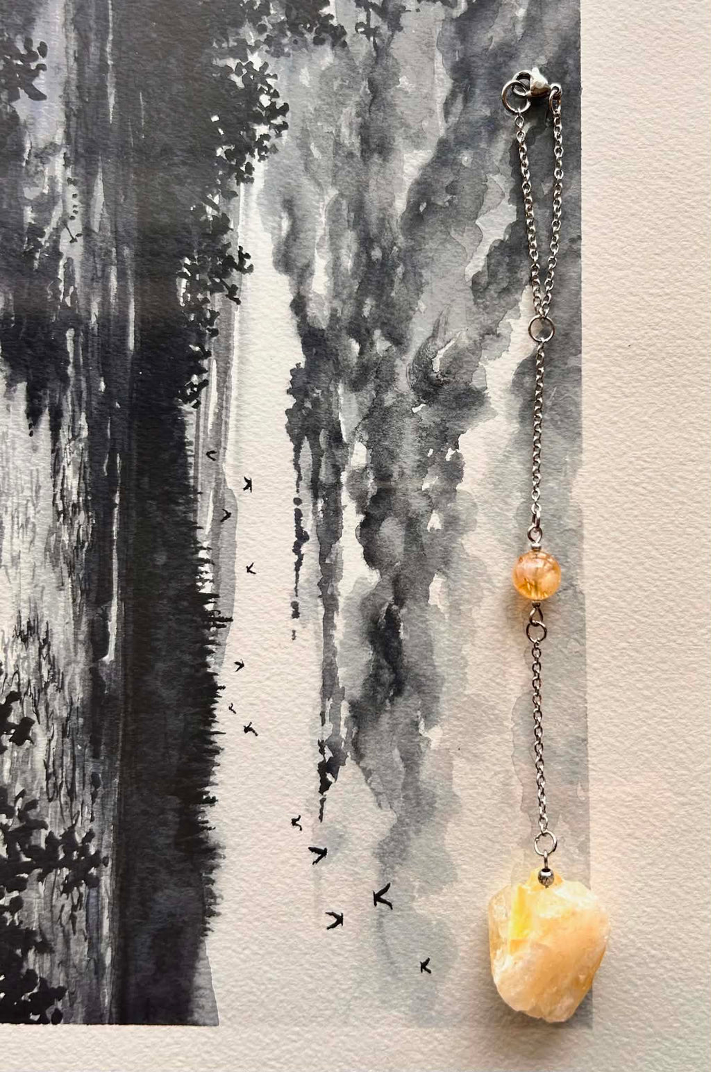 Pendentif de rétroviseur ◈ Citrine