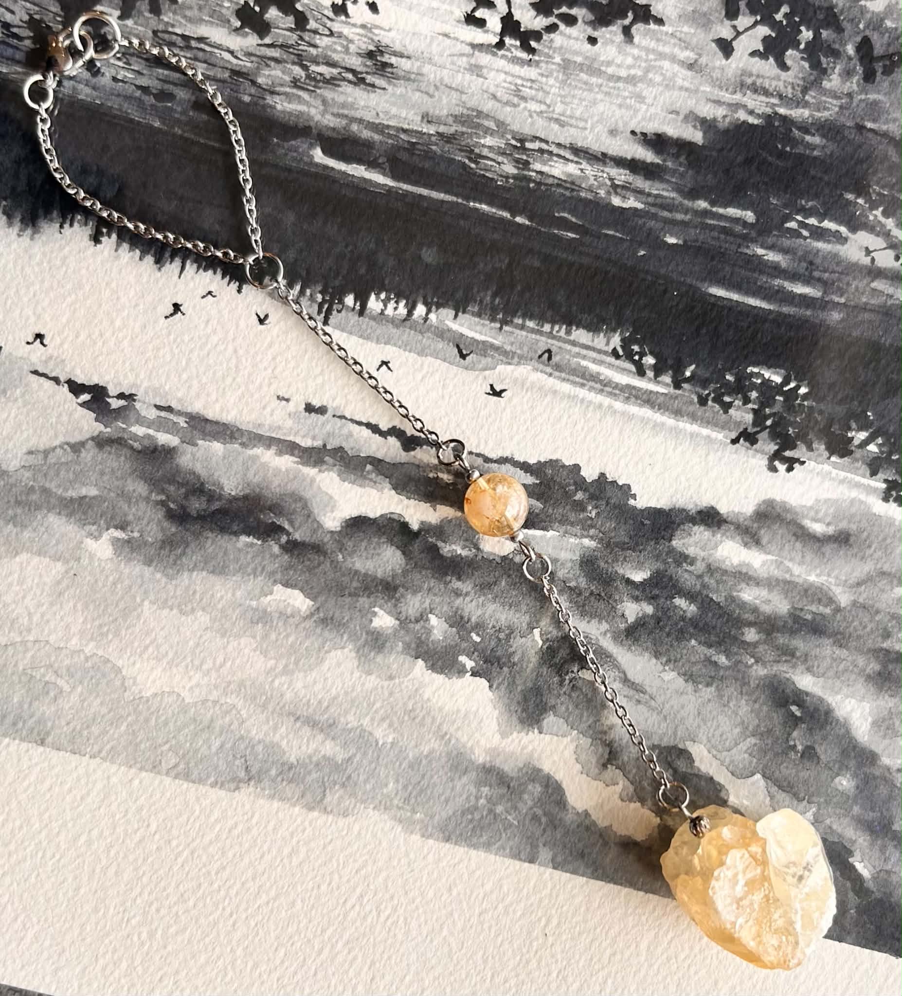 Pendentif de rétroviseur ◈ Citrine