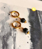 Boucles d’oreilles ◦ Muladhara ◦ Obsidienne martelée