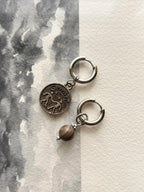 Argentées - Boucles d'oreilles astros -  GÉMEAUX et pierre d'agate