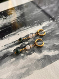 Boucles d’oreilles ◦ Anahata ◦ Agate mousse et quartz rose