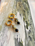 Boucles d’oreilles ◦ Anahata ◦ Serpentine et obsidienne