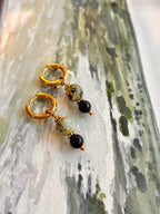 Boucles d’oreilles ◦ Anahata ◦ Serpentine et obsidienne