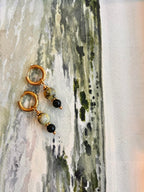 Boucles d’oreilles ◦ Anahata ◦ Serpentine et obsidienne