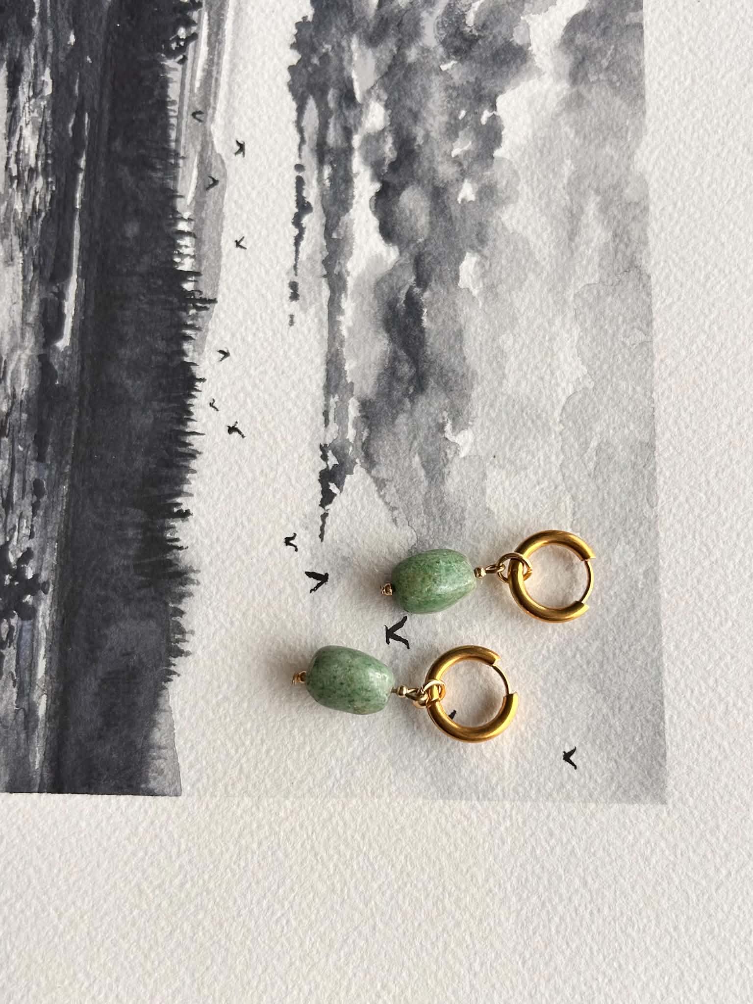 Boucles d’oreilles ◦ Anahata ◦ Aventurine verte