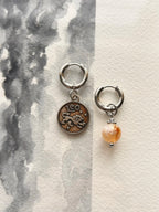 Argentées - Boucles d'oreilles astros - Lion et Pierre de Citrine