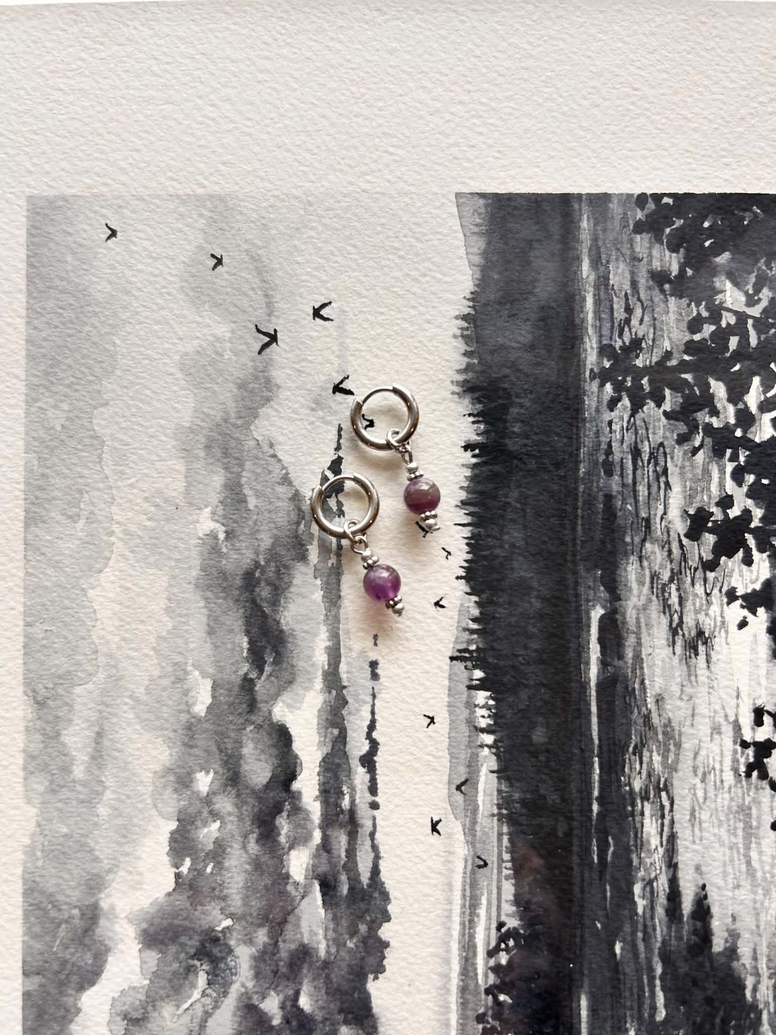 Boucles d'oreilles ◦ Mini chakra ◦ Améthyste