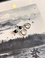 Boucles d'oreilles ◦ Mini chakra ◦ Obsidienne