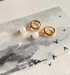Boucles d'oreilles ◦ Mini chakra ◦ Quartz blanc