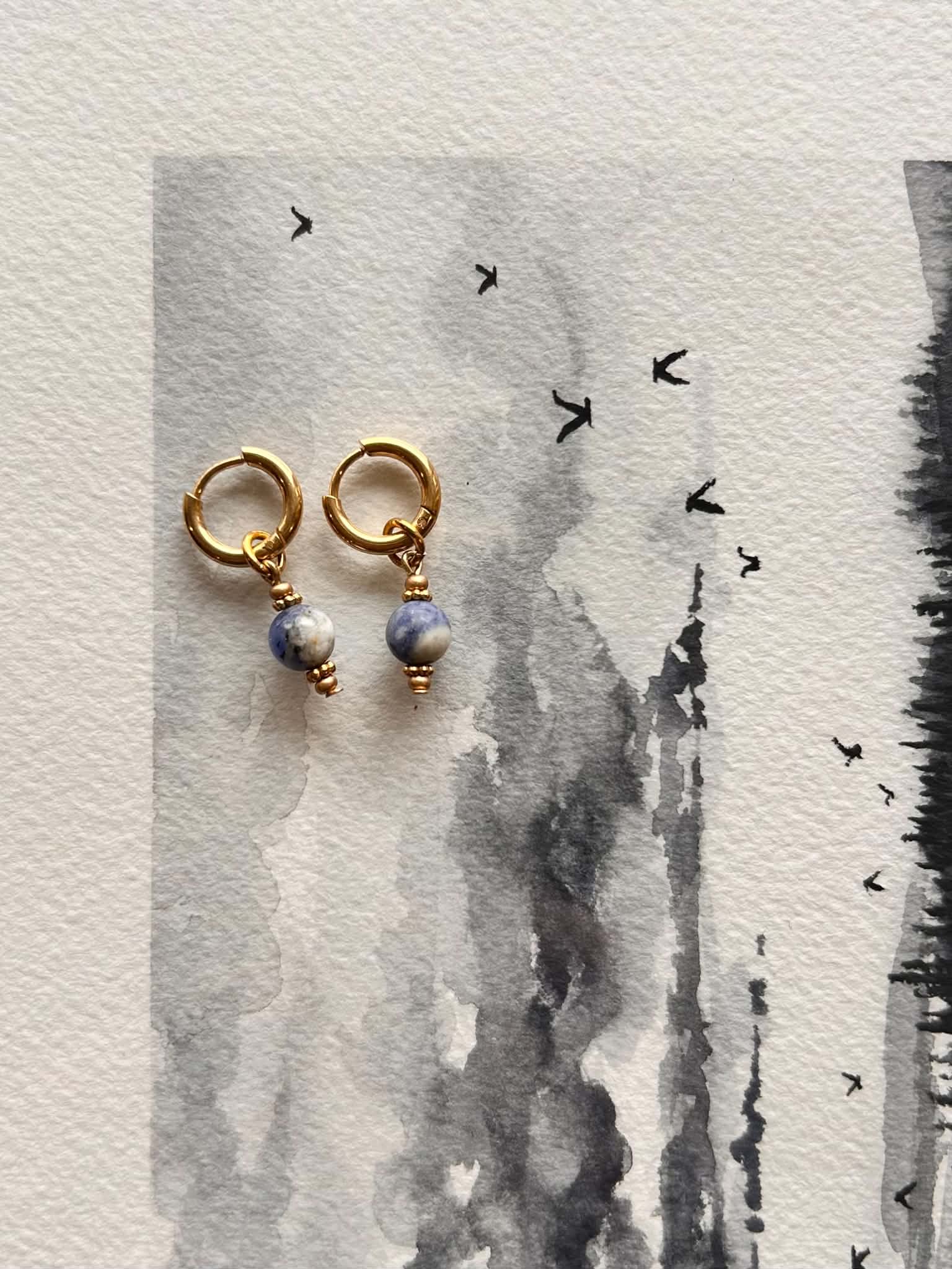Boucles d'oreilles ◦ Mini chakra ◦ Sodalite