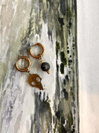 Boucles d'oreilles ◦ Dépareillées ◦ Agate indienne et raven skull