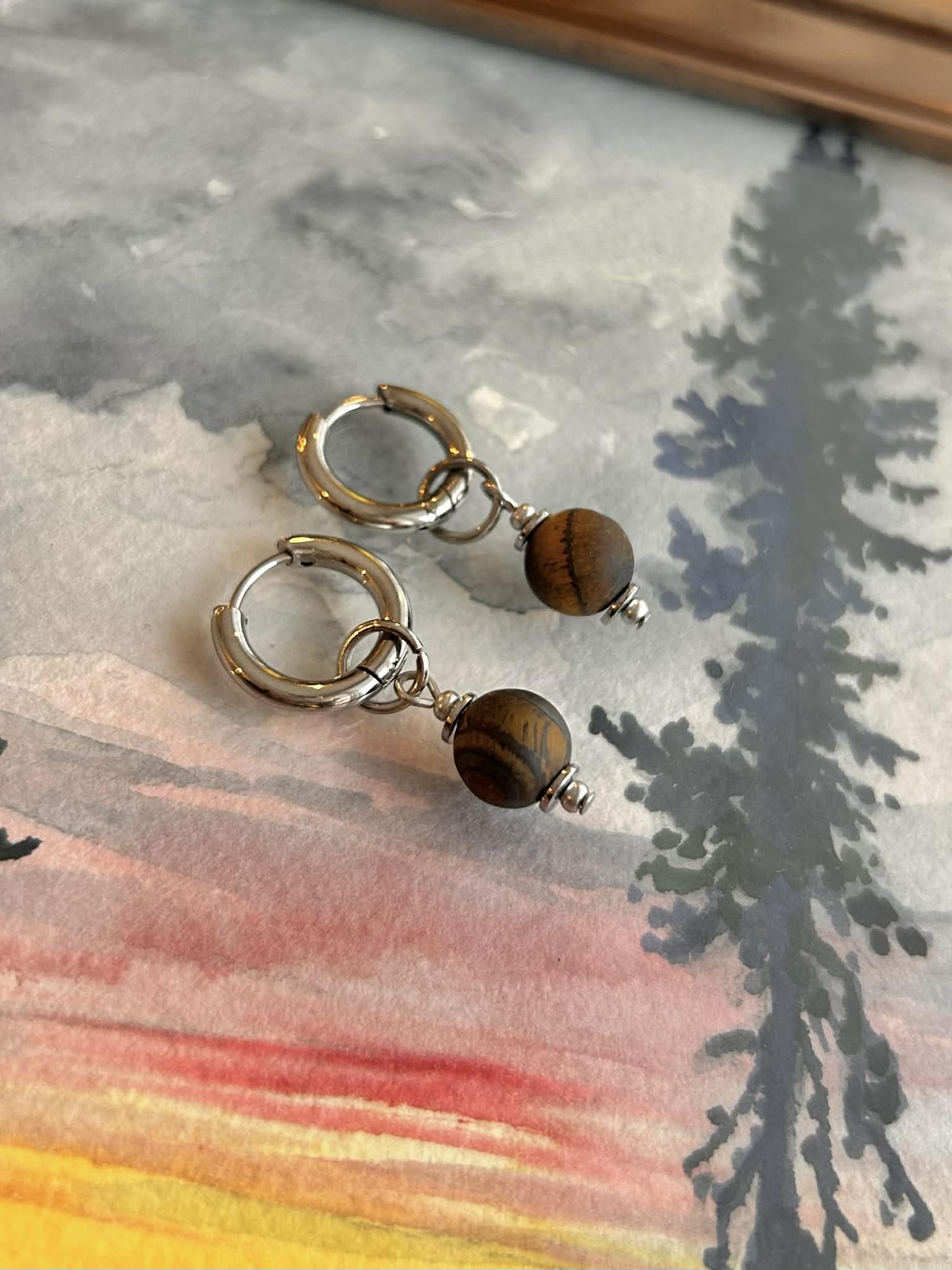 Boucles d'oreilles ◦ Manipura ◦ Oeil de tigre