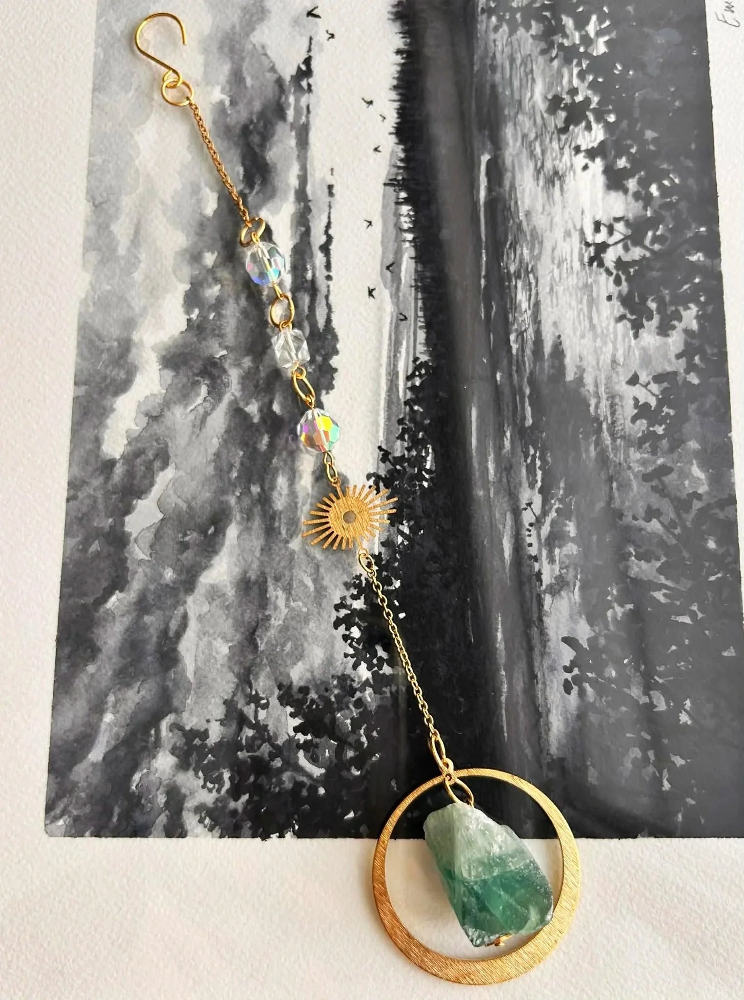 Suncatcher ☀ Fluorite verte foncée