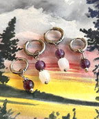 Duo boucles d’oreilles ◦ Sahasrara ◦ Améthyste et sélénite