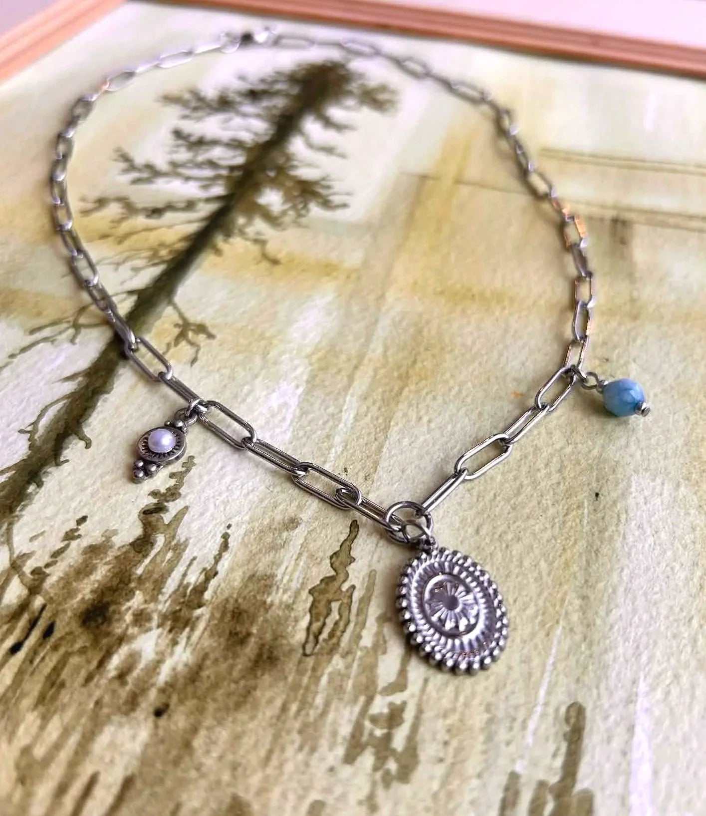 Collier charms ◦ Aigue-marine