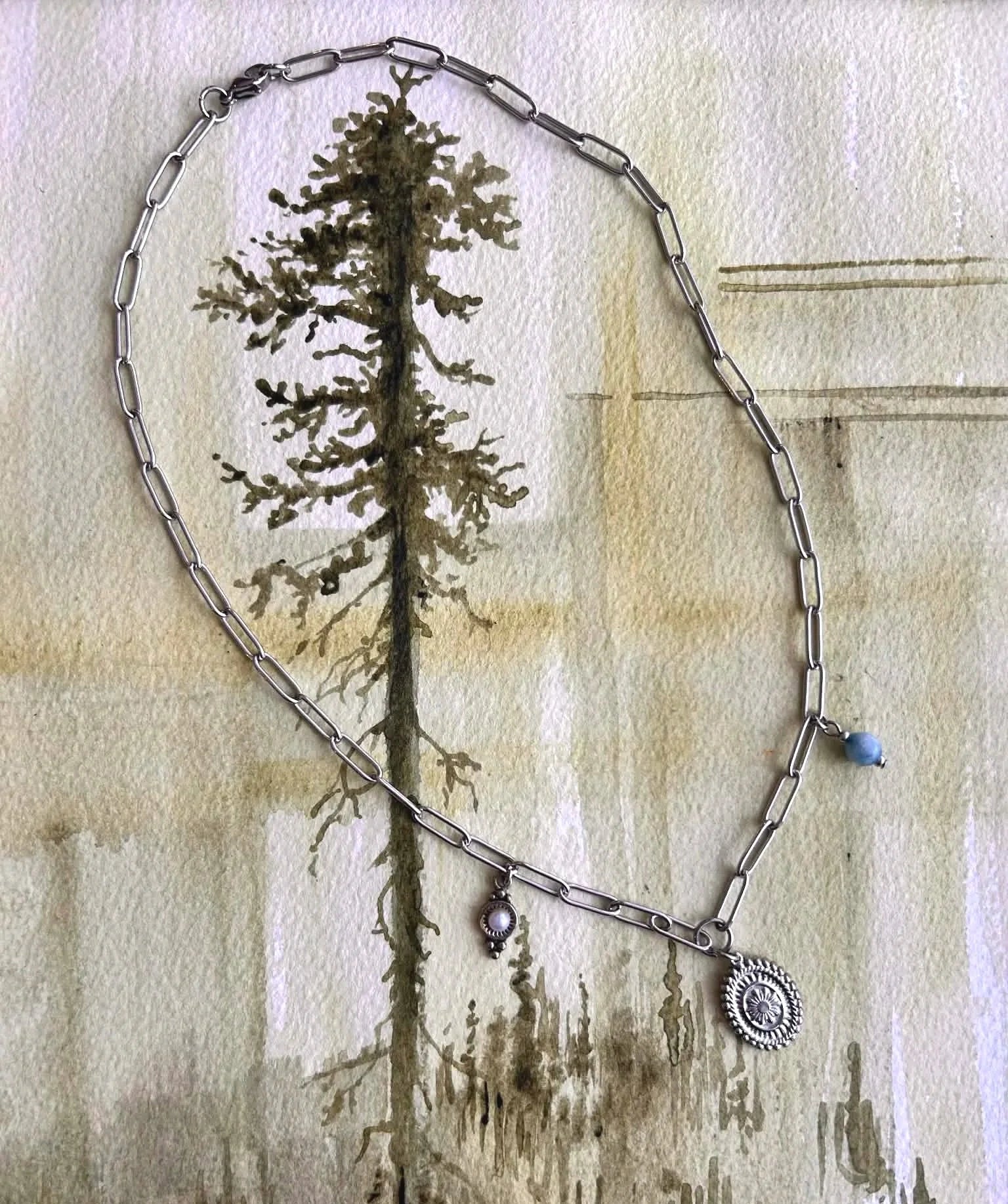 Collier charms ◦ Aigue-marine