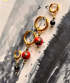Duo boucles d’oreilles ◦ Jaspe rouge et obsidienne