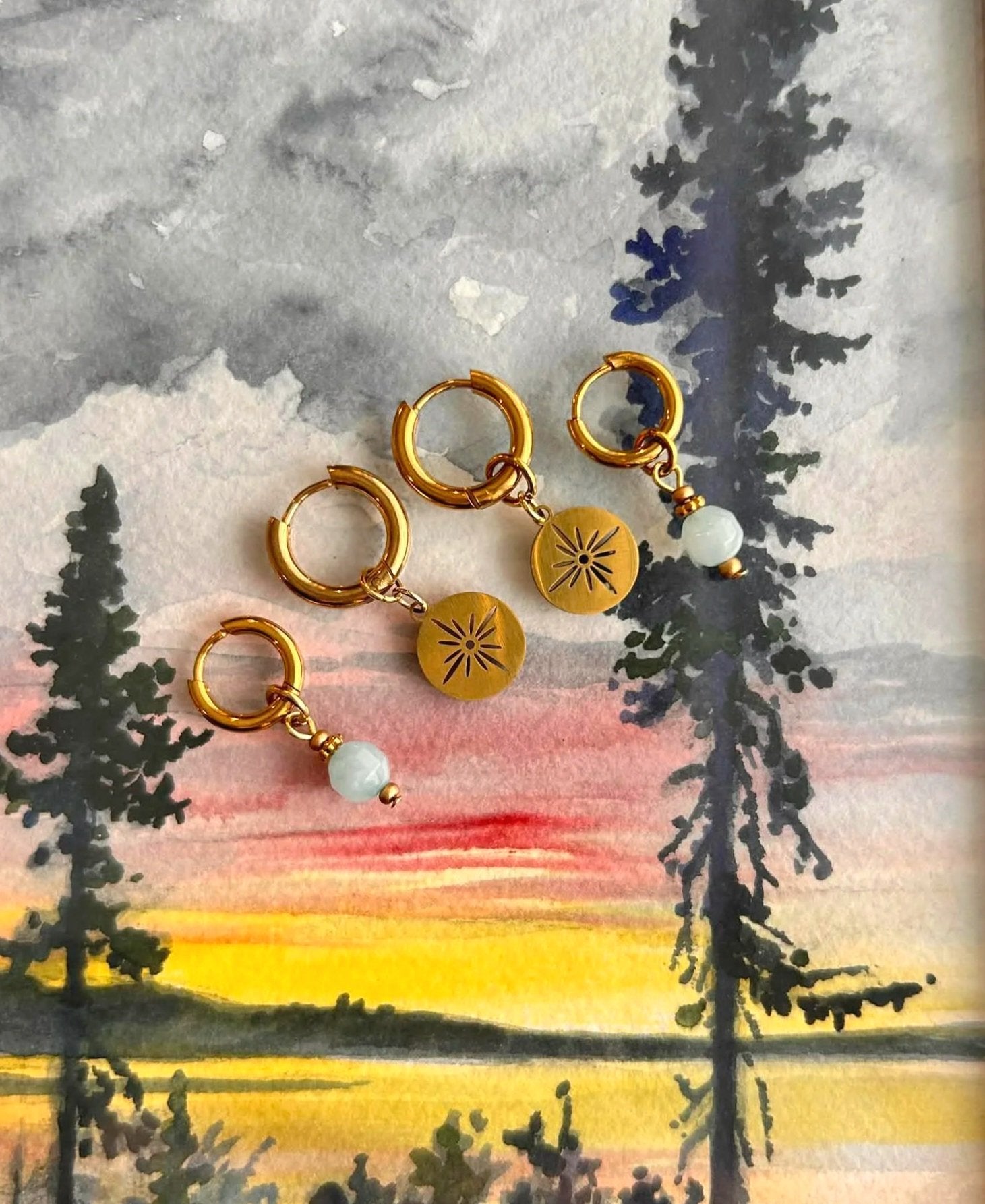 Duo boucles d’oreilles ◦ Vishuddha ◦ Aigue-marine