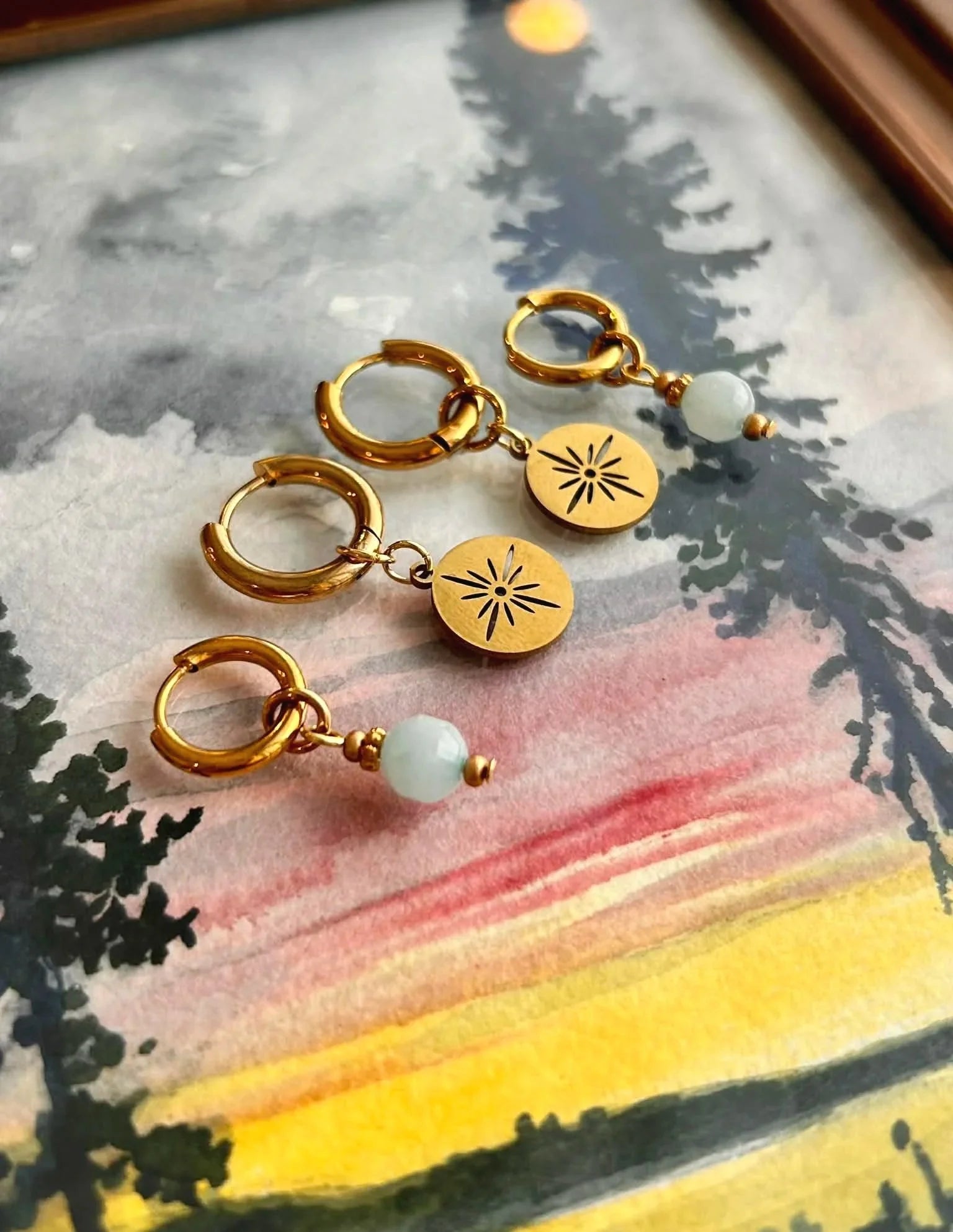 Duo boucles d’oreilles ◦ Vishuddha ◦ Aigue-marine