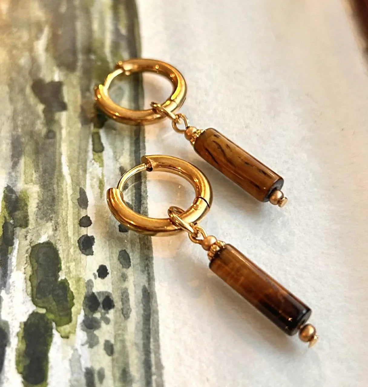 Boucles d’oreilles ◦ Manipura ◦ Oeil de tigre