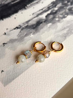 Boucles d’oreilles ◦ Ajna ◦ Labradorite martelée