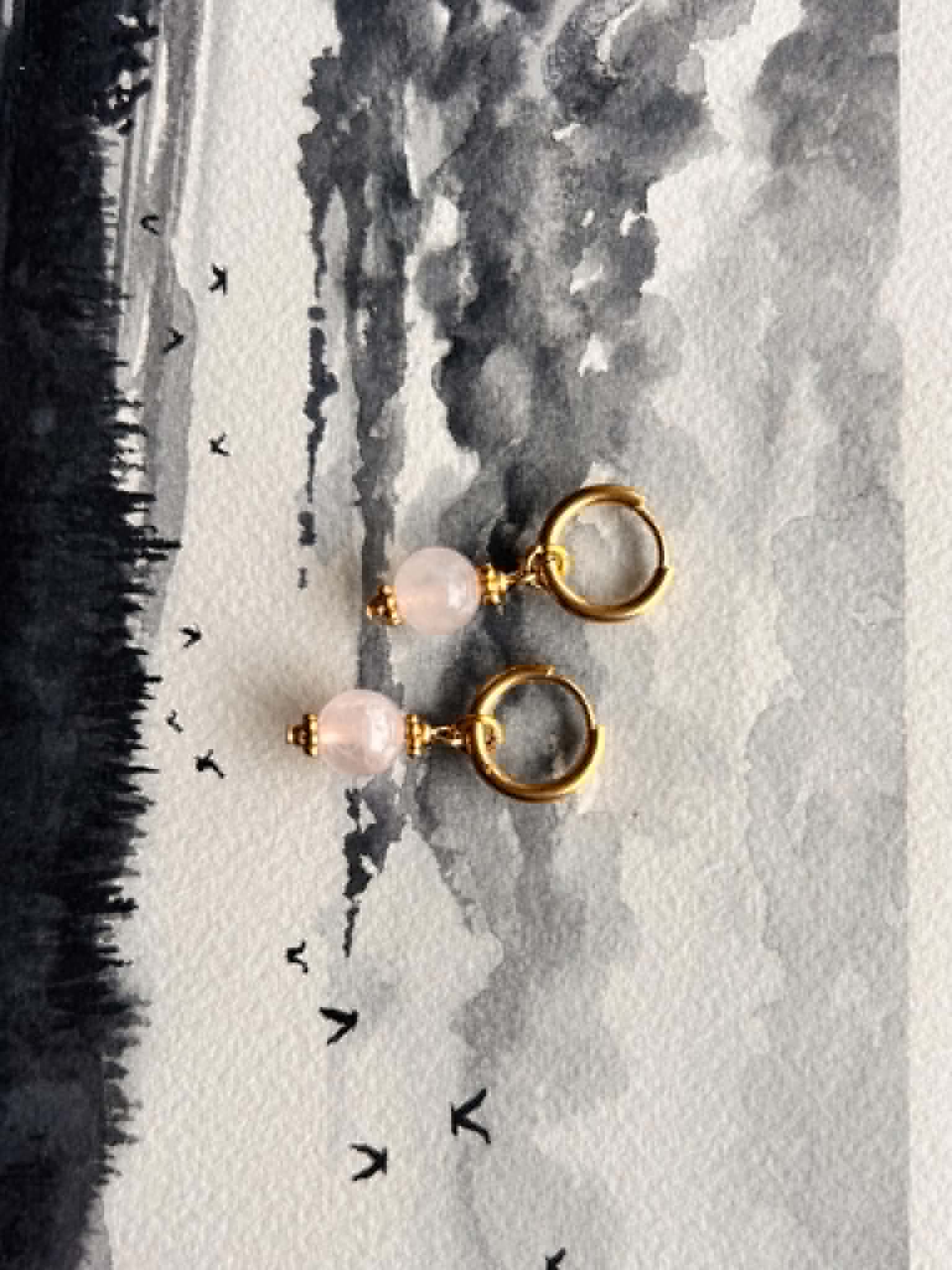 Boucles d’oreilles ◦ Anahata ◦ Quartz rose